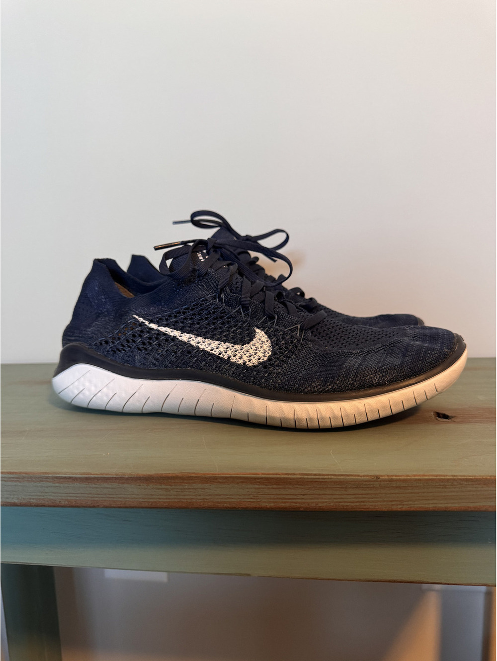 Nike Free RN Flyknit 2018 College Navy Running Shoes Men's Size 11 942838-400